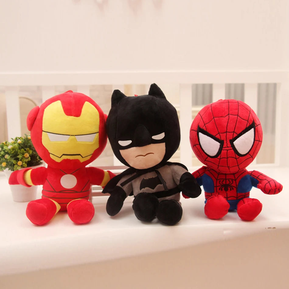 Marvel Avengers Plush Toys - 27cm Captain America, Iron Man & Spiderman