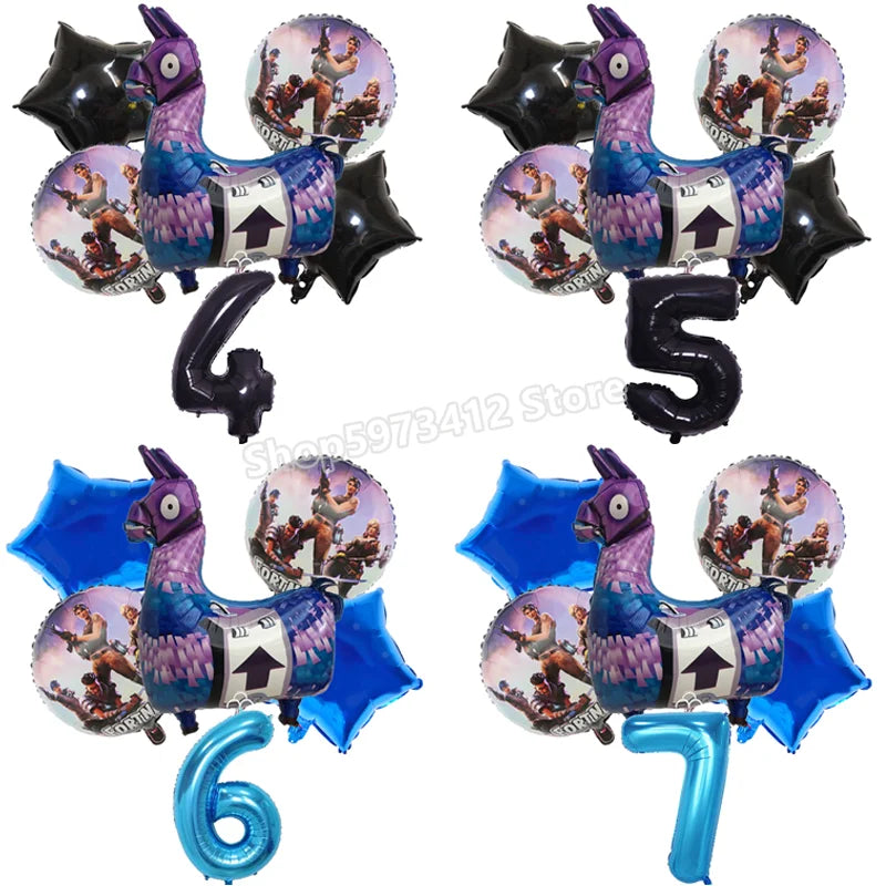 Fortress Night Ballons Numbers Balloons Fortnites Birthday Decorative Ballons Baby Shower Party Decoration Photographic Props