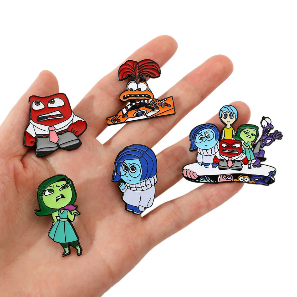 Inside Out 2 broches Enamel Pin Kids Ropa de ropa Decoración de mochila