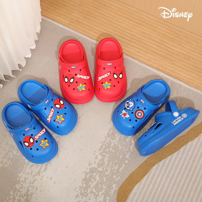 Disney Spiderman Boys Waterproof Sandals - Soft, Anti-Slip Slippers for Kids (1-6Y)