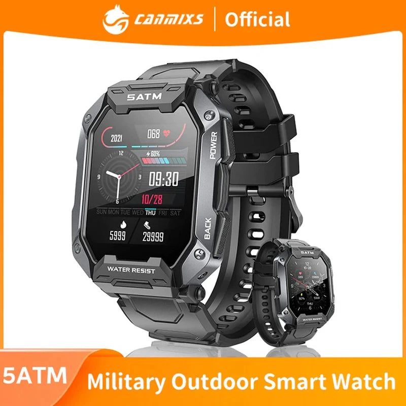 CanMixs C20 Military Smart Watch with 24H Health Monitor and IP68 Waterproof