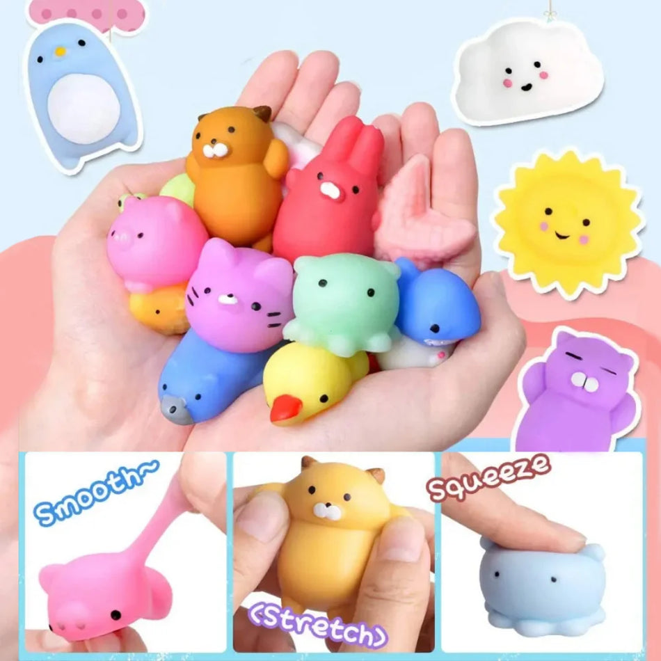 Yaratıcı çizgi film küçük oyuncaklar rastgele 30 adet mochi squishy mini squishies oyuncaklar hayvan squishys ücretsiz kargo parti çocukları anti stres