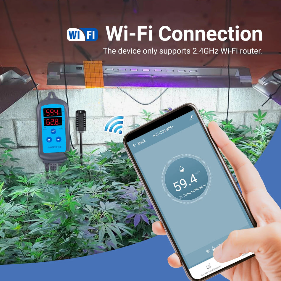 Inkbird IHC-200 Wi-Fi Digital Feuchtigkeit Controller für Hausbrauen und Gewächshäuser