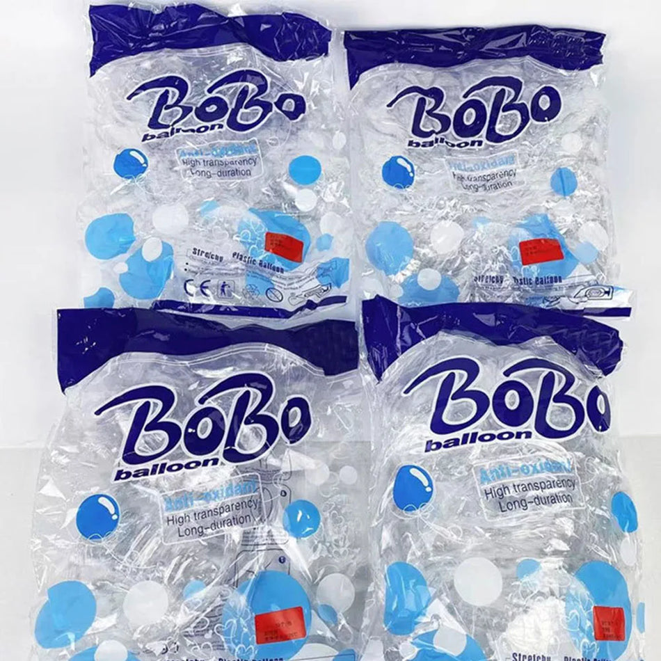 Herhangi bir kutlama için 50pcs önceden gerilmiş şeffaf bobo balonları - Kıbrıs