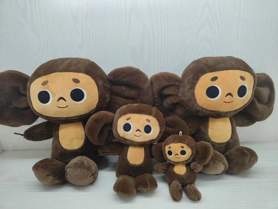 Cheburashka Plush Toy with Big Eyes and Clothes - Russia Movie Monkey Doll for Kids - Cyprus