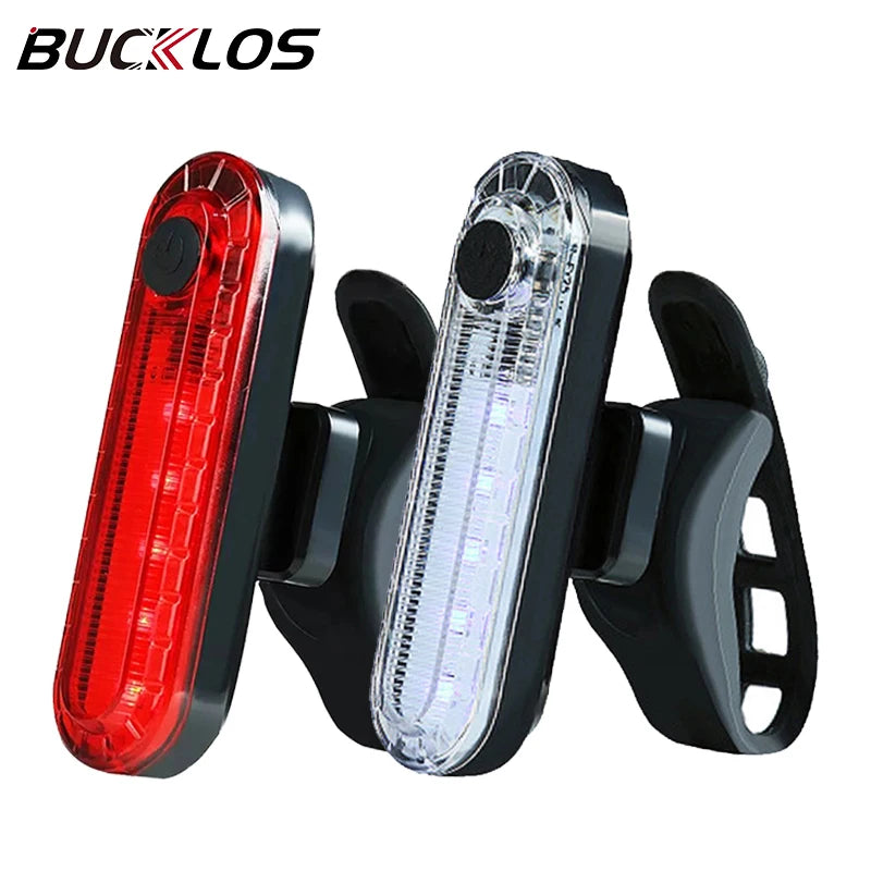 USB Rechargeable Mini Bicycle Taillight: Red & White Front Rear Light