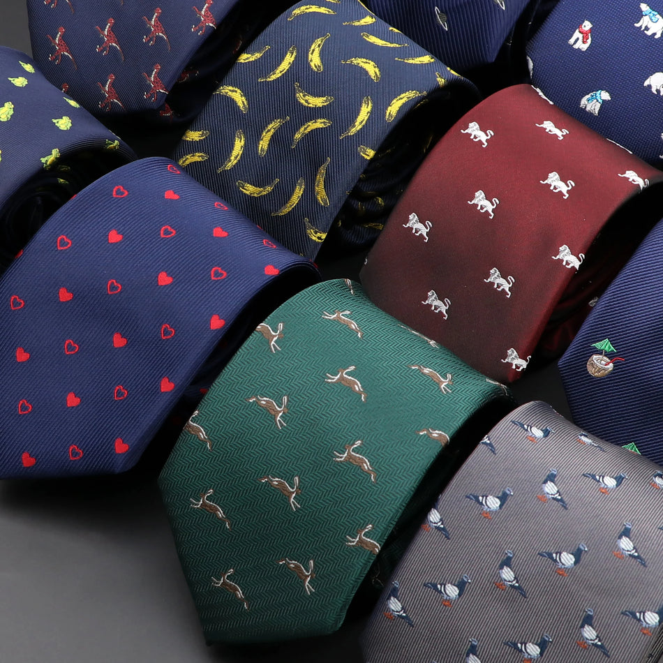 Cute Cartoon Floral Pattern Slim Tie for Men - Cyprus