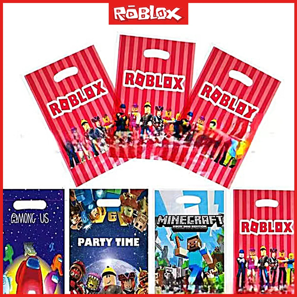 Roblox Digital Cartoon Printed Eco Tote Bags для детских вечеринок на день рождения