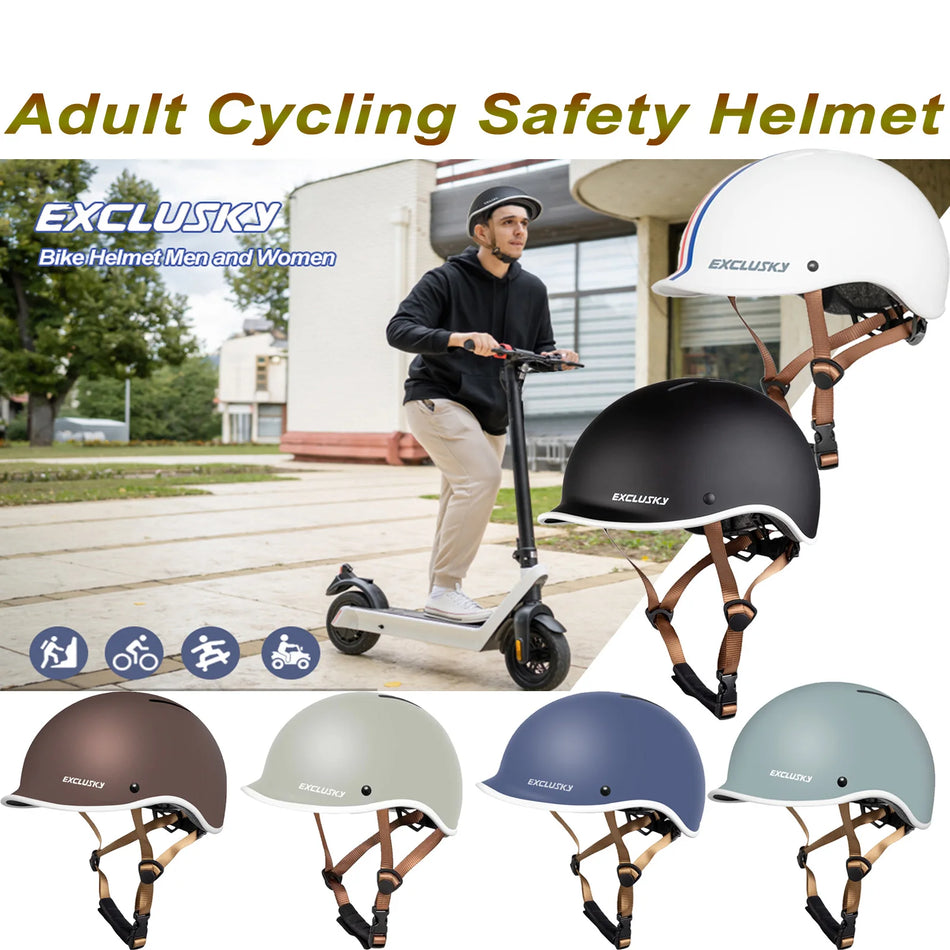 Exclusky Adult Bike Helmet Men Women Bicycle Safety Adjustable Lightweight Road Mountain Urban Cycling Helmet