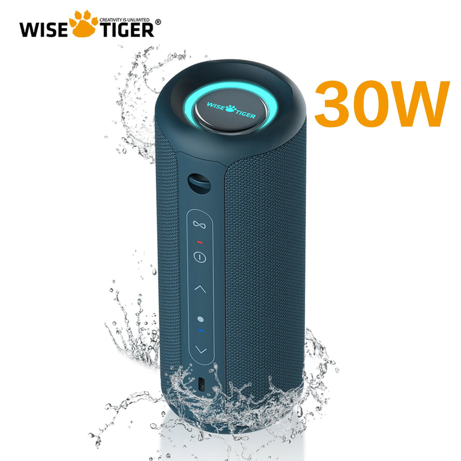 Wise Tiger P3 Bluetooth Downer: Portable Bass Boost Stereo - IPX7 WaterProof & 30W Power