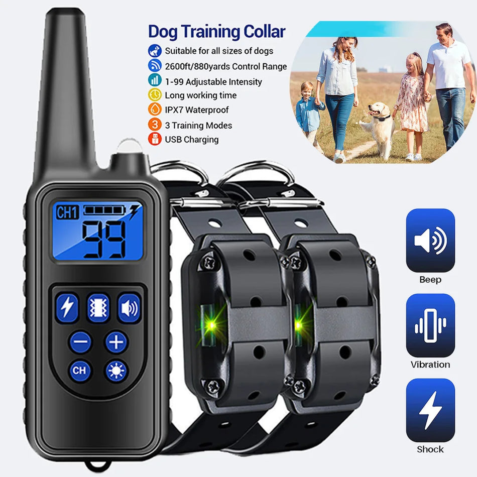 Rechargeable Electrical Dog Training Collar with Remote Control and Vibration