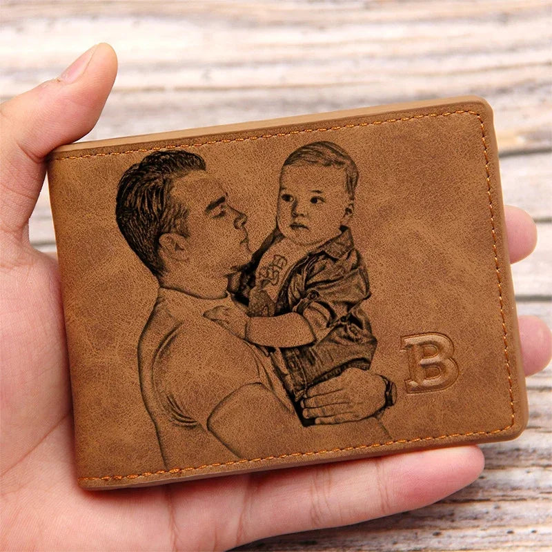 CEXIKA Custom Engraved Photo Wallet for Men - Perfect Personalised Gift