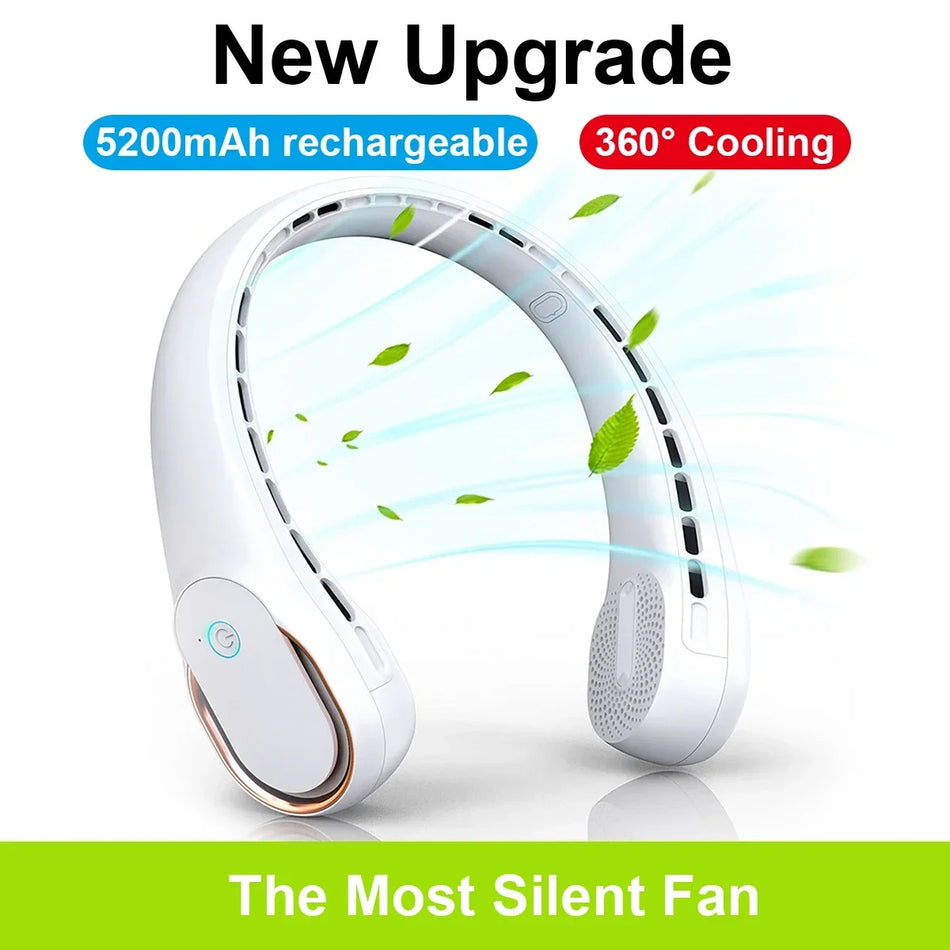 HUANJI 360° Neck Fan with Adjustable Speed and Rechargeable Battery - Cyprus