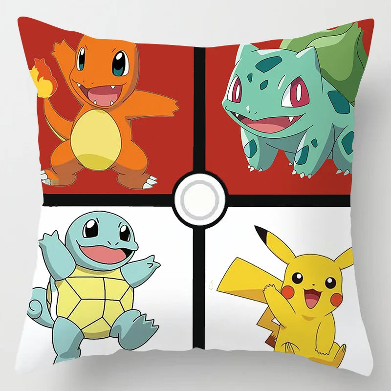 Pokemon Anime Figure Pillowcase Gift - Pikachu Squirtle Charmander Bulbasaur Sofa Cushion Pillowcase 45x45cm - Cyprus