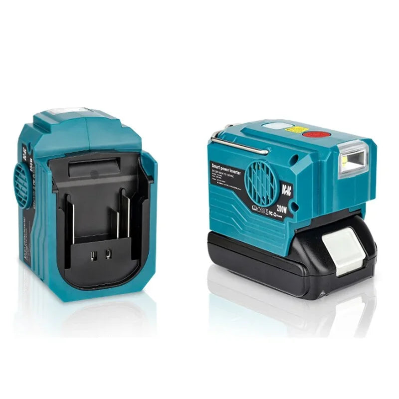 For Makita/Bosch/Dewalt/Milwaukee 18V Battery Outdoor Portable Inverter 200W AC 120-220V Modified Sine Wave Power Adapter