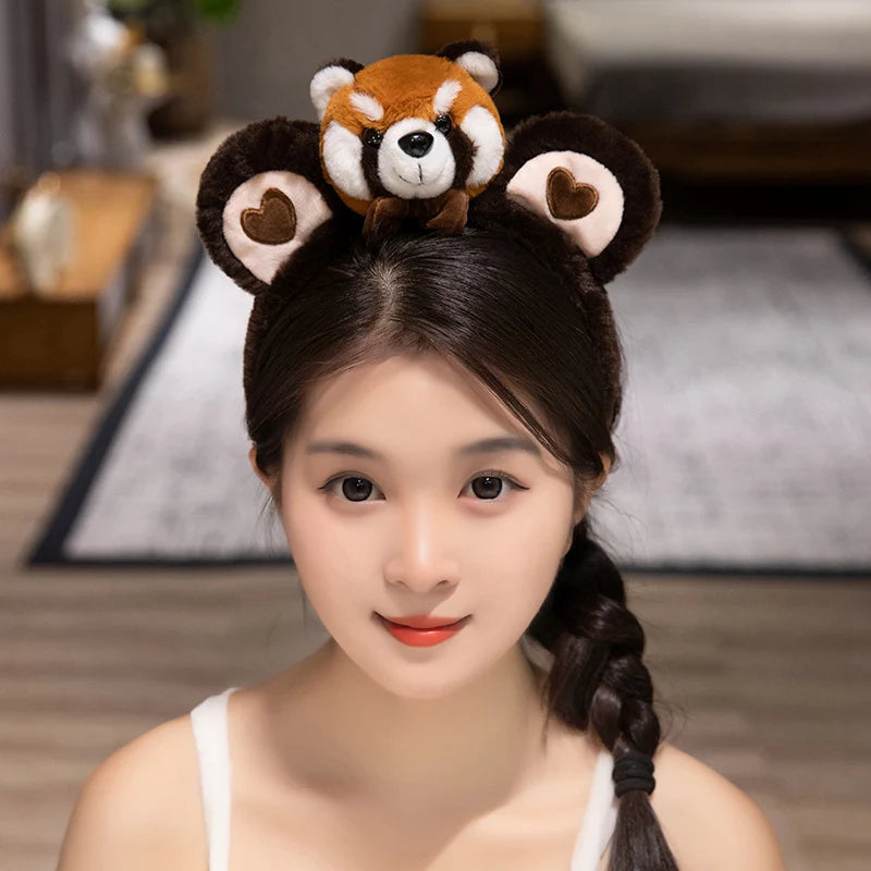 Αξιολάτρευτο κόκκινο Panda Panda Plush Toy Bag Wristband Hairpin Δώρο - Κύπρος