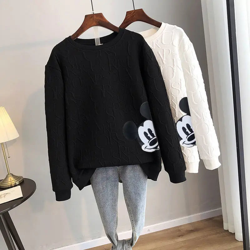 Disney Anime moda mickey mouse kadınlar için gevşek sweatshirt