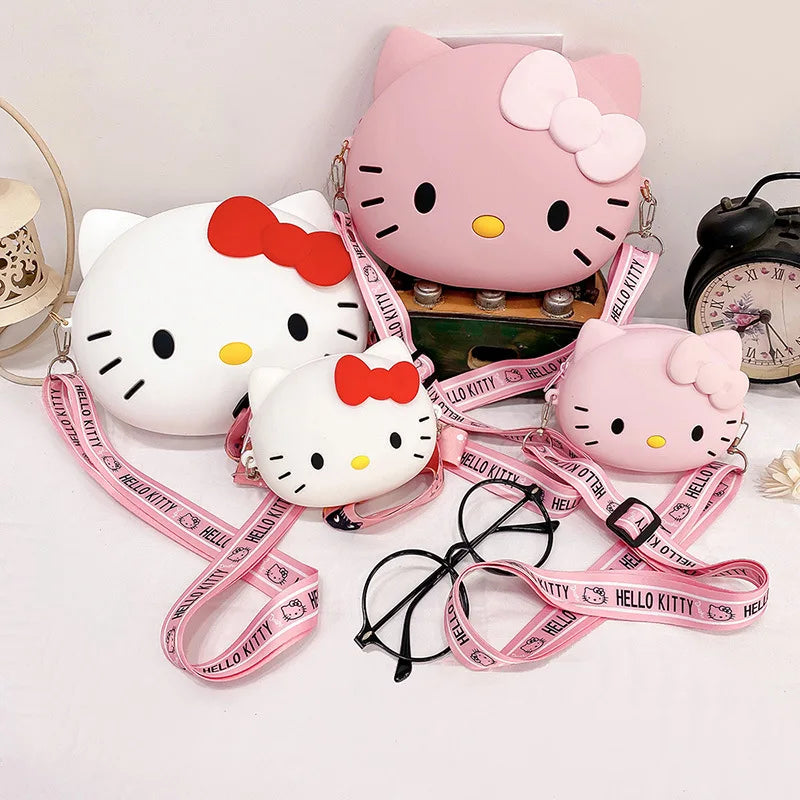 Hello Kitty Kawaii Crossbody Bag - Kadınlar ve çocuklar için su geçirmez 3D Messenger Cüzdan