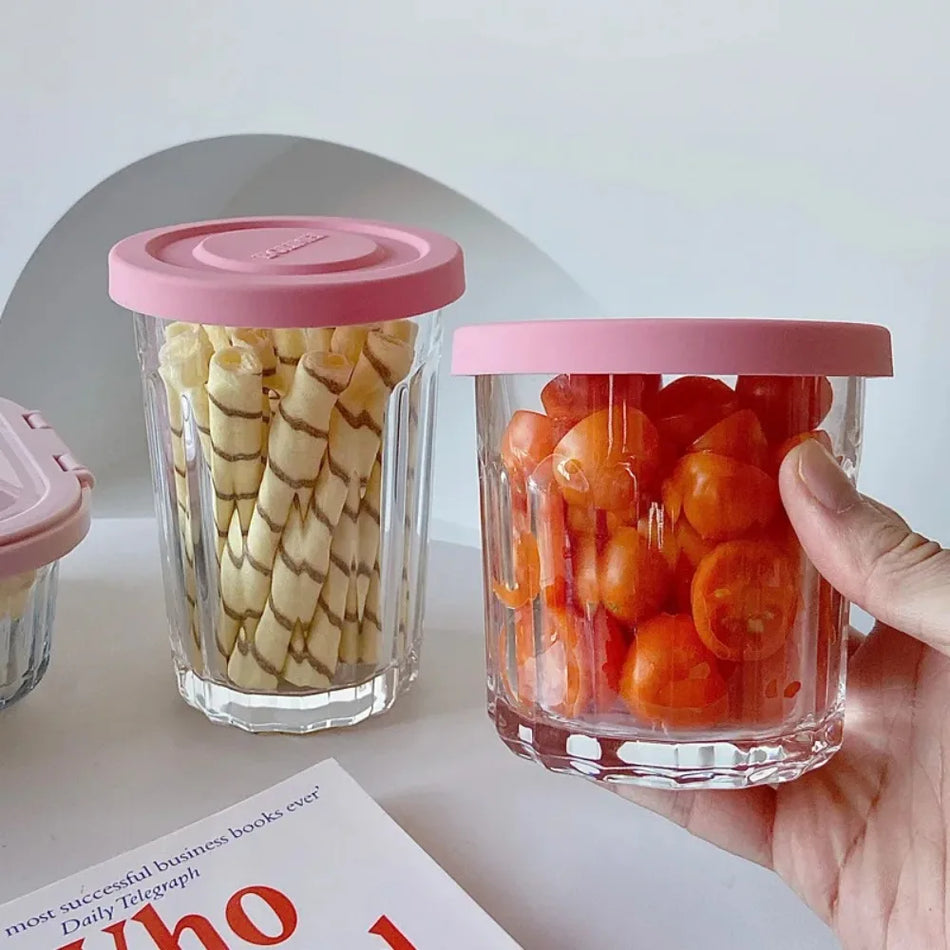 Tragbare Glas -Lunchbox mit großer Kapazität mit Abteilungspeicher