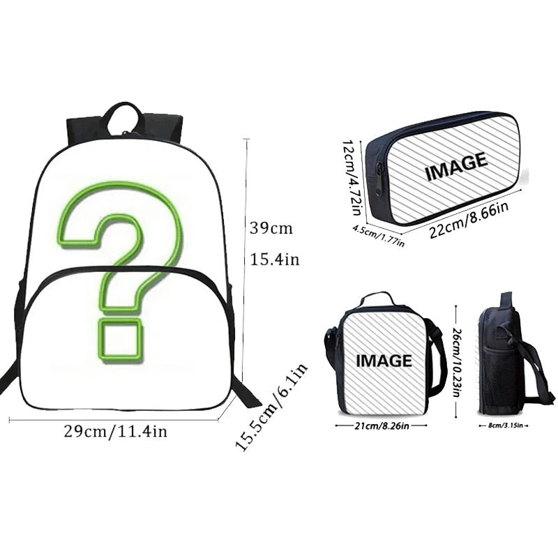 Mochila Cartoon Adventure S-Stumble-G-Guys com Lancheira e Estojos para Crianças 