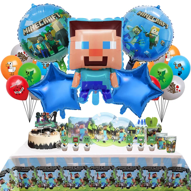 Minecraft Birthday Party Decoration Balloon Set for Kids