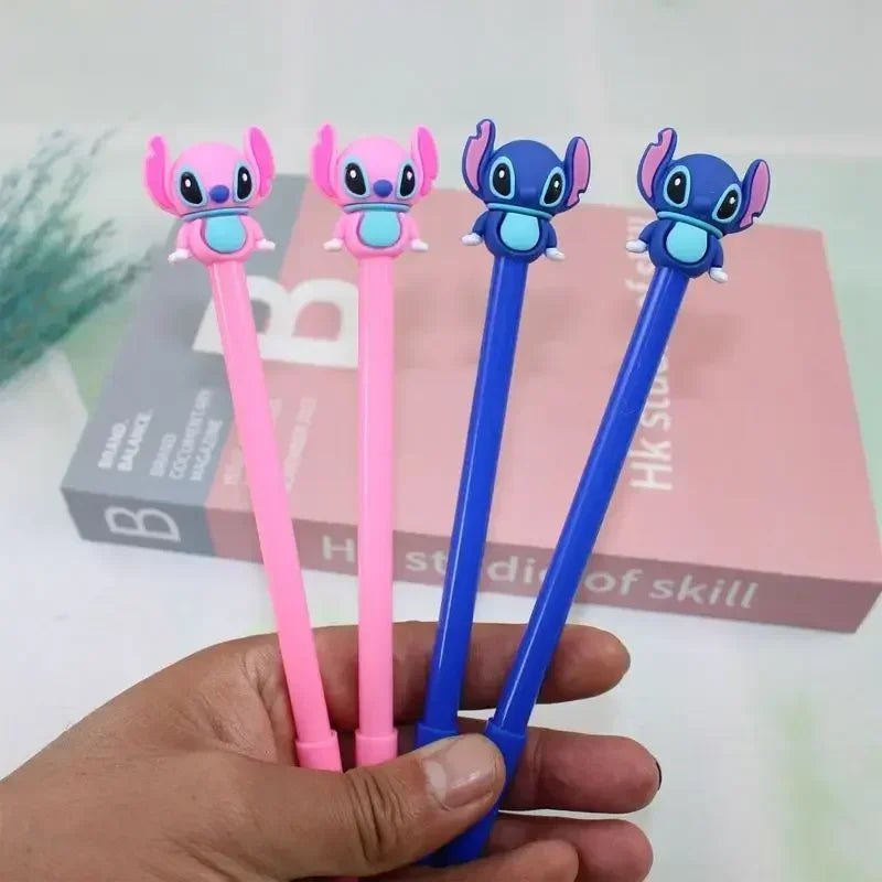 Miniso Cartoon Jel Kalemi 0.5mm 12-48pcs - Kawaii Stitch Tasarım Çocuk Okul Kırtasiye - Kıbrıs