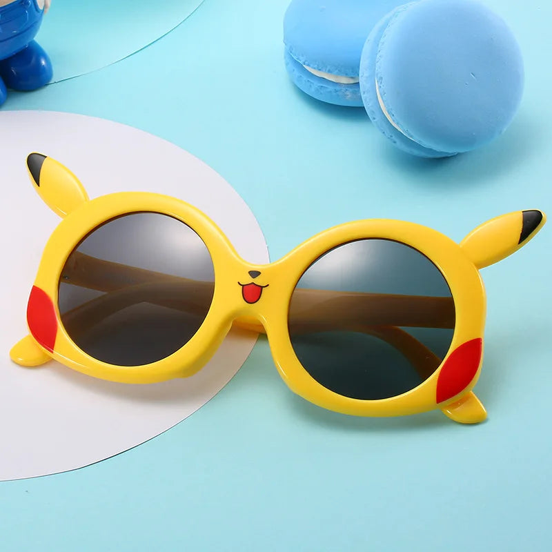 Anime Pokémon Sunglasses Set with Pikachu Figure for Kids