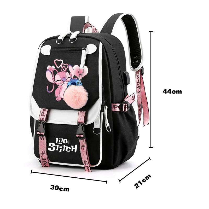 Lilo Stitch Teenager Backpack for Girls - Waterproof Rucksack with Unique Cartoon Characters - Cyprus