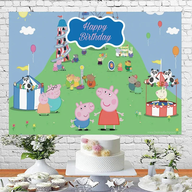 Peppa Pig Cartoon Party Hintergrunddekor - Zypern