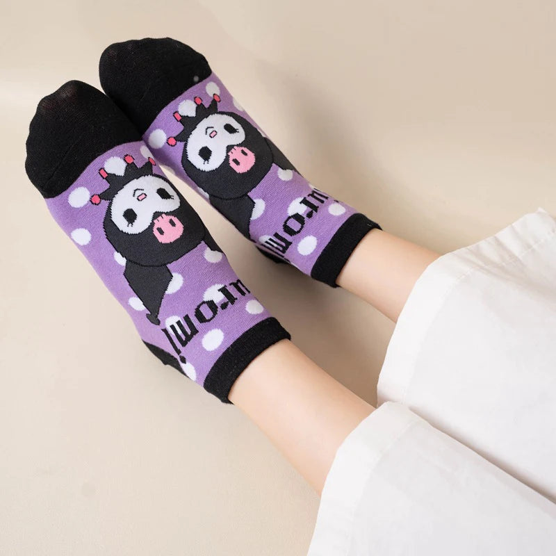 Kawaii Sanrio Kuromi Short Socks - Comfortable & Breathable Gift for Students - Cyprus