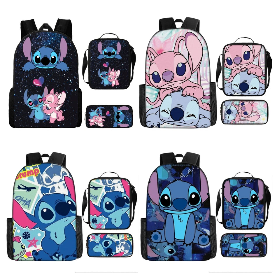 MINISO Stitch Backpack Set with Lunch Bag & Pen Bag - Cyprus