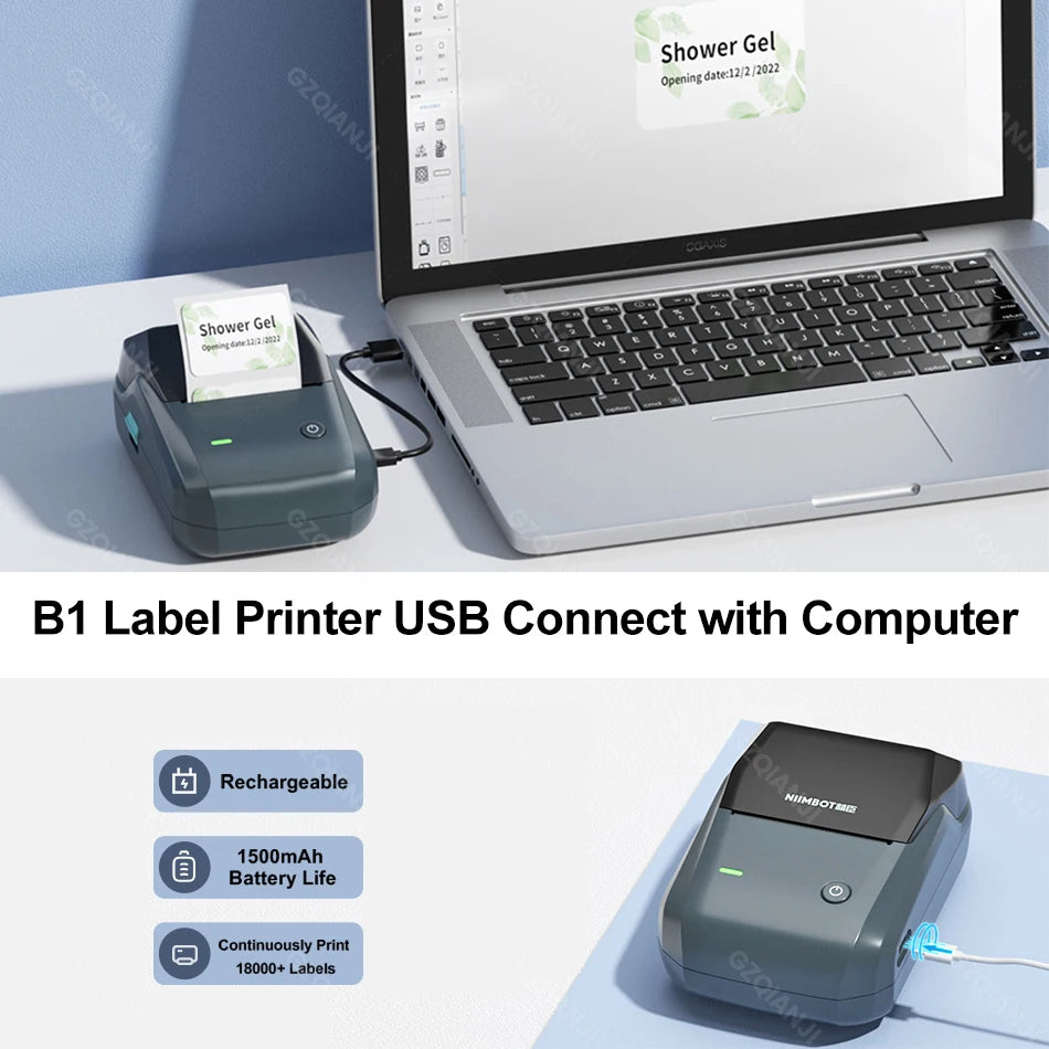 Niimbot B1 صانع الملصقات اللاسلكية مبادلة اللون ملصق لاصق مستدير ملصقات الأعمال آلة الطابعة سعر الملاحظات ورقة 20-50 مللي متر