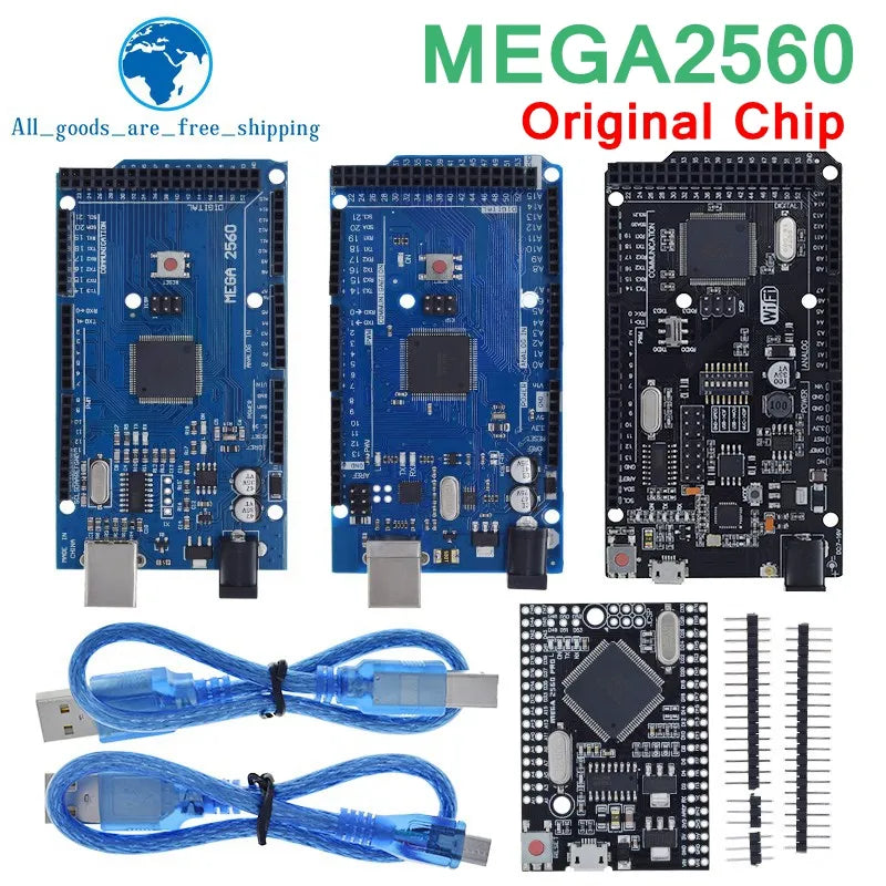 Mega2560 ATMEGA16U2 / Pro Mini MEGA 2560 Mega + WiFi R3 ATmega2560 Chip CH340G للوحة تطوير Arduino Mega R3 WeMos ESP8266