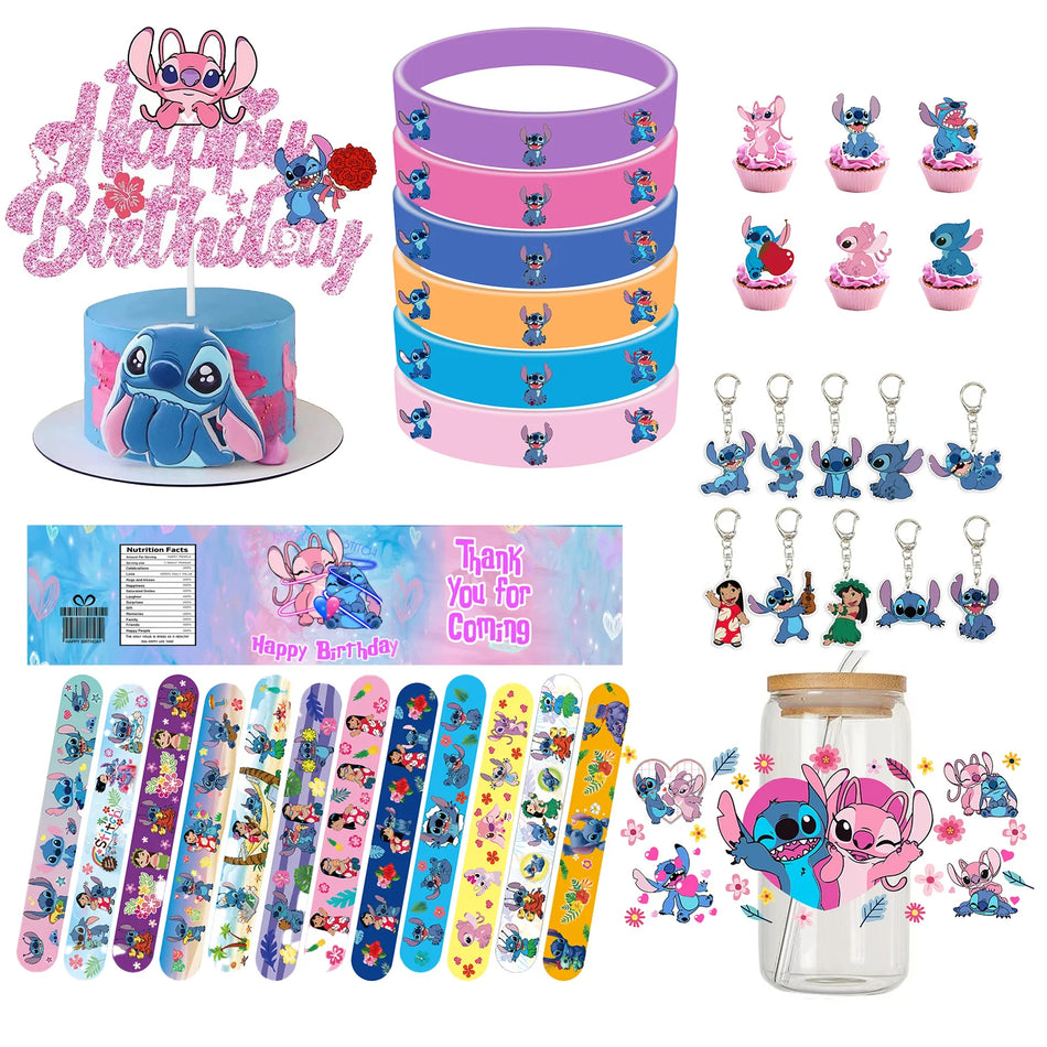 Lilo Stitch Party Gift Supplies Slapping Bracelets Silicone bracelet Gift Bags Stickers Birthday Party Decorations