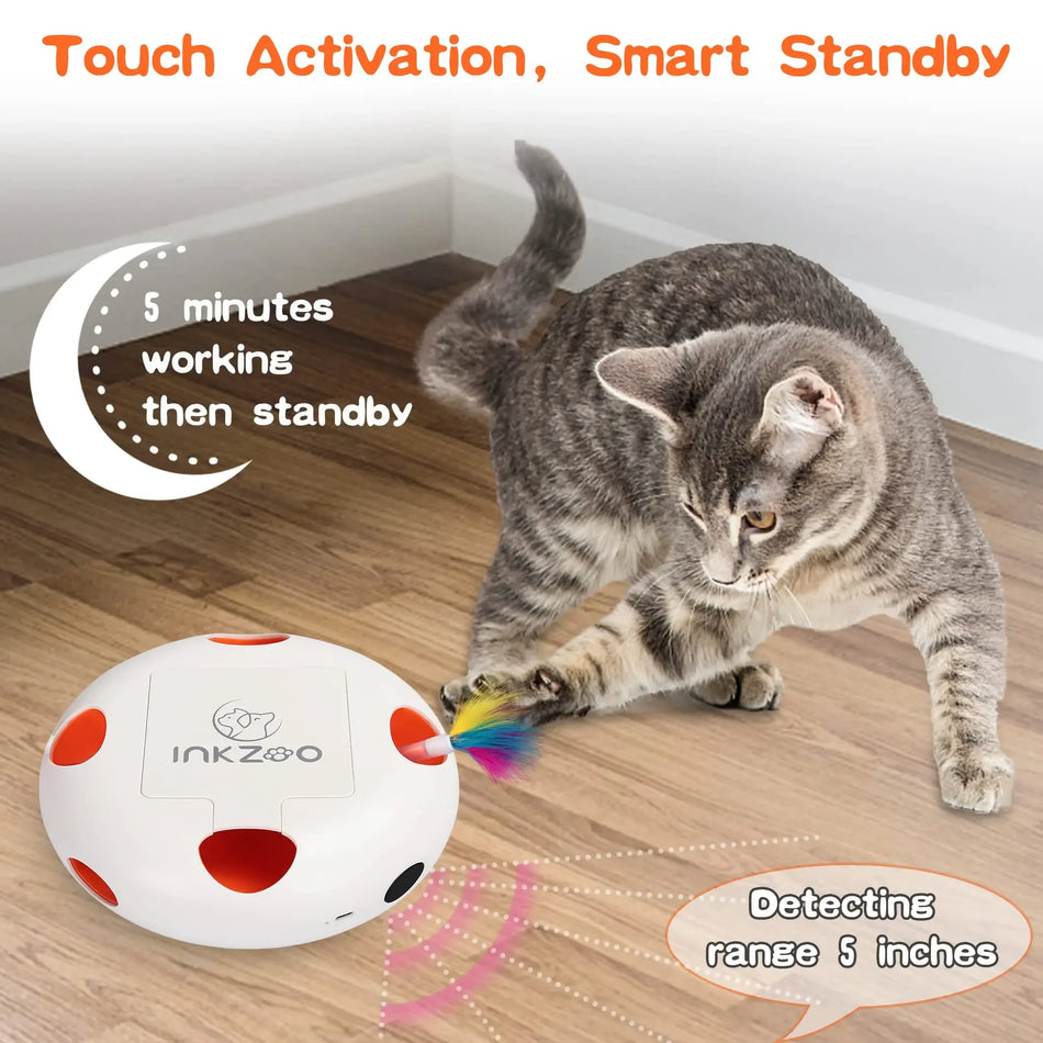 Perkeo Cat Toys, interaktive Katzenspielzeug für Innenkatzen, Smart Interactive Kitten Toy, automatische 7 Löcher Mäuse Whack-a-Mole