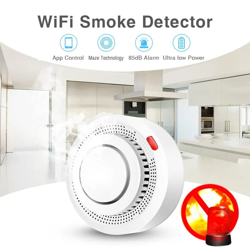 Smart Smoke Alarm with Google Assistant - CE Certified & WiFi-enabled for Comprehensive Fire Protection