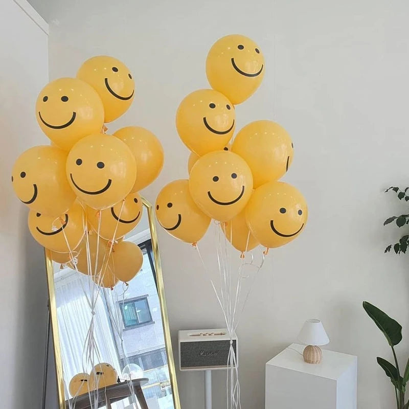 🔵 Smiley Balloons Bobo Balloon Happy Birthday Party Decoration - Cyprus
