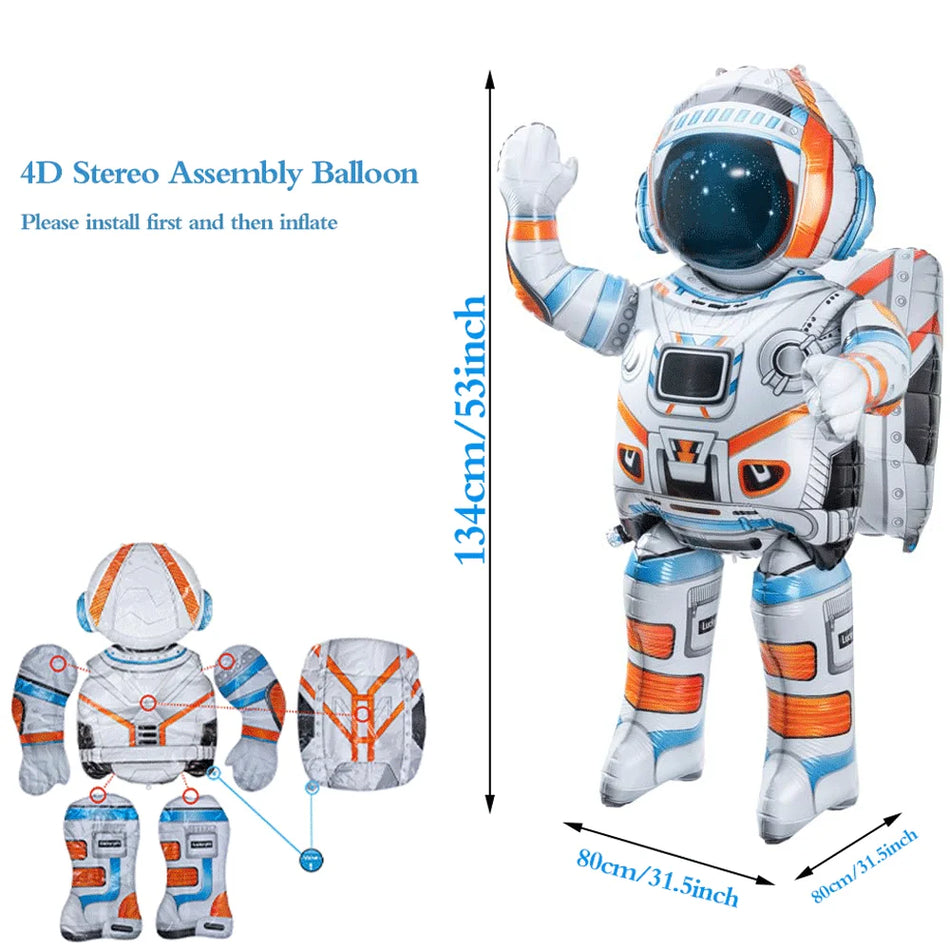 53inch 4D Inflatable Astronaut Foil Balloon - Outer Space Party Decoration