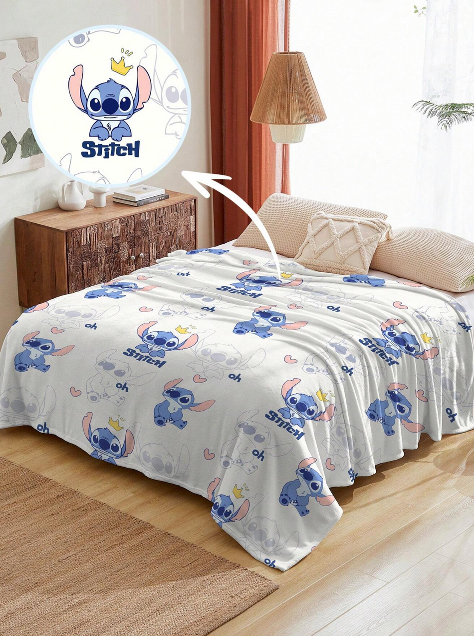 Couverture en peluche de point - lancer bleu kawaii confortable pour les femmes élégantes