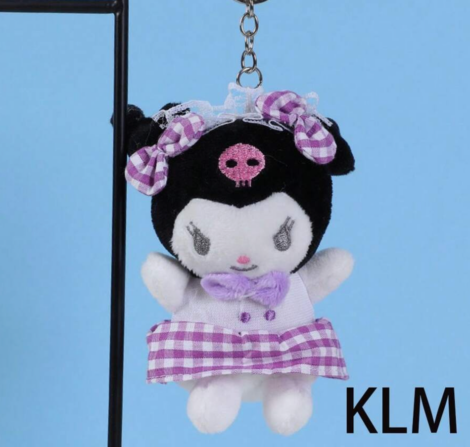 Porte-clés : Porte-clés pendentif peluche Kuromi et Hello Kitty 