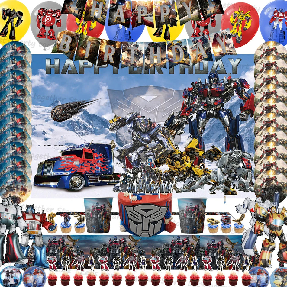 🔵 "Transformers Party Dekorasyon Doğum Günü Malzemeleri Seti - Kıbrıs"