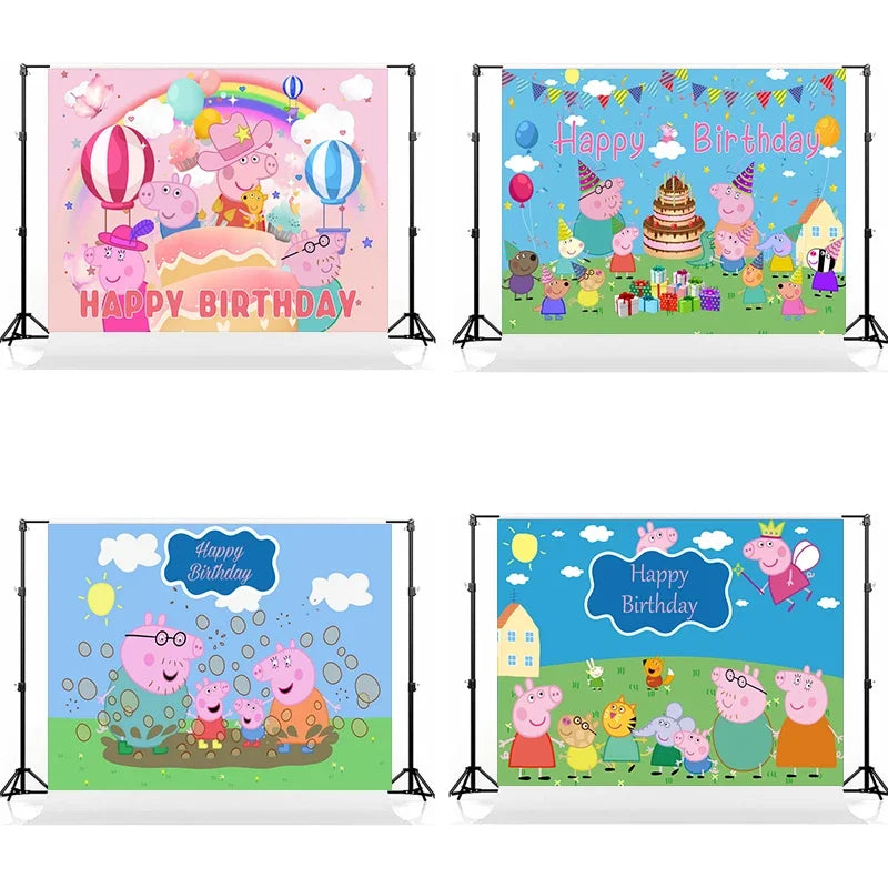 Peppa Cartoon Cartoon Party Background Decor - Κύπρος