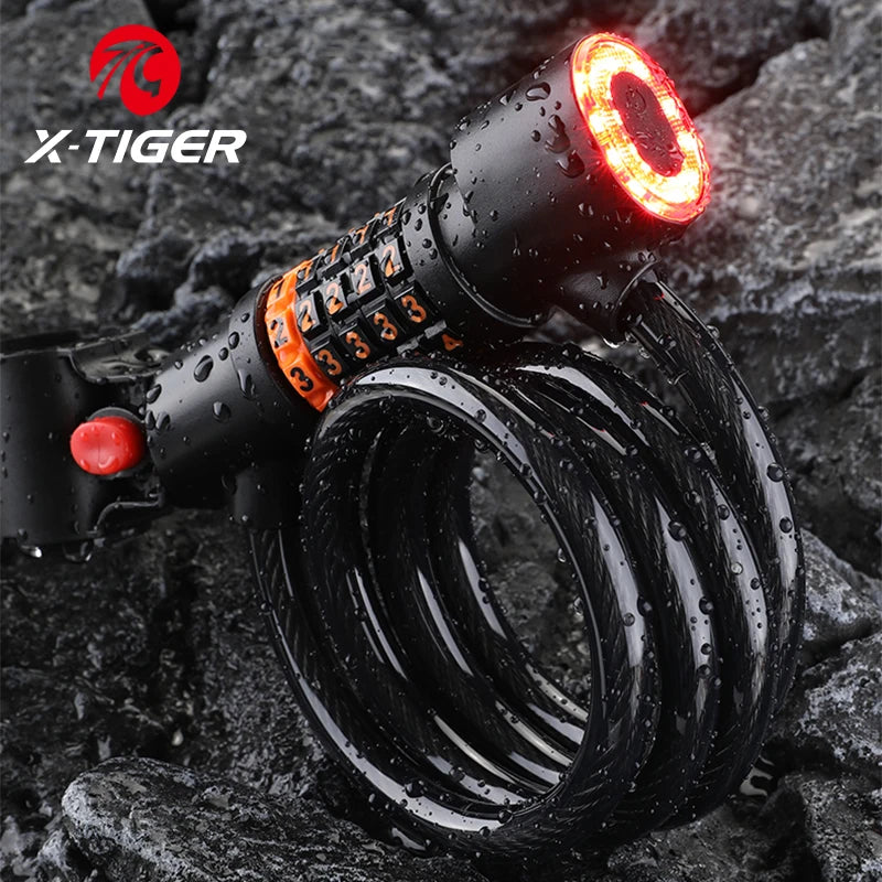 X-TIGER Multifunctional Bicycle Lock with Tail Light