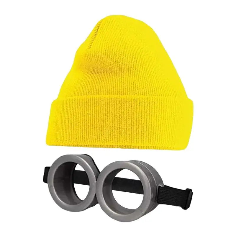 🔵 Funny Yellow Men Cosplay 3D Circular Glass Minion Costume Glasses for Kids - Cyprus