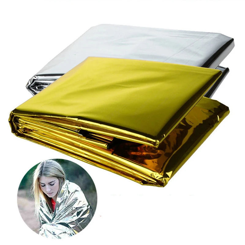 Emergency Survival Thermal Foil Blanket 210cm x 160cm - Waterproof & Windproof