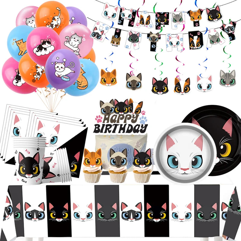 Cat-Themed Birthday Party Decoration Set - Cyprus