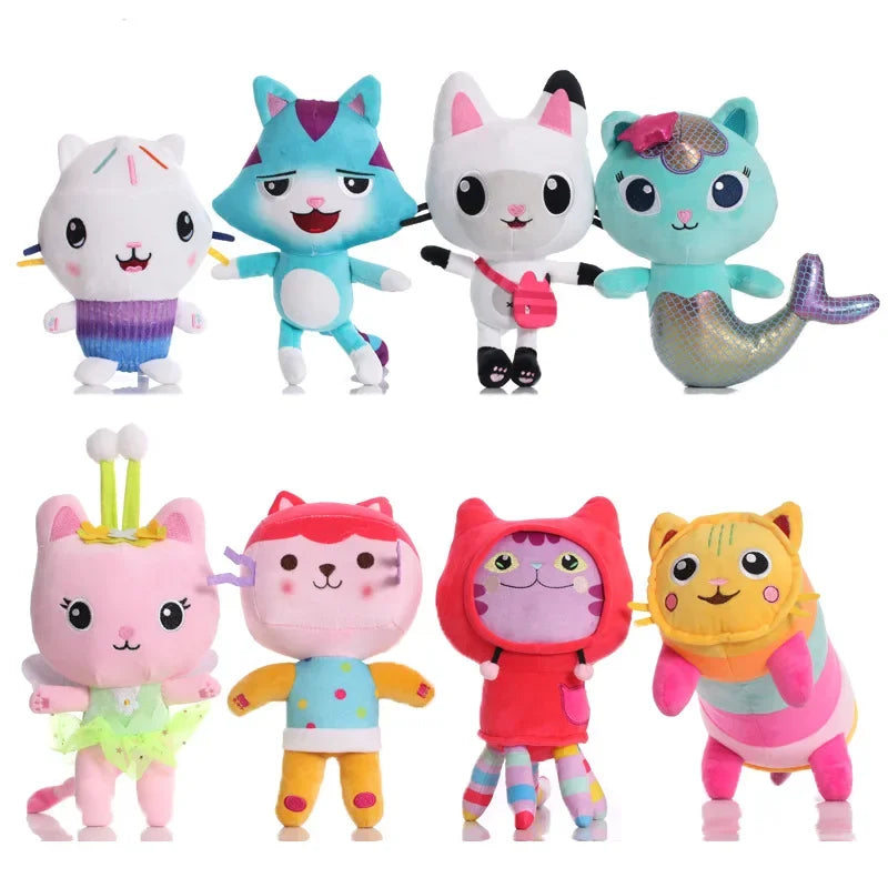 Gabby Dollhouse Plush Toy Mercat Cartoon Stuffed Animals Smiling Cat Car Cat Hug Gaby Girl Dolls Kids Birthday Gifts