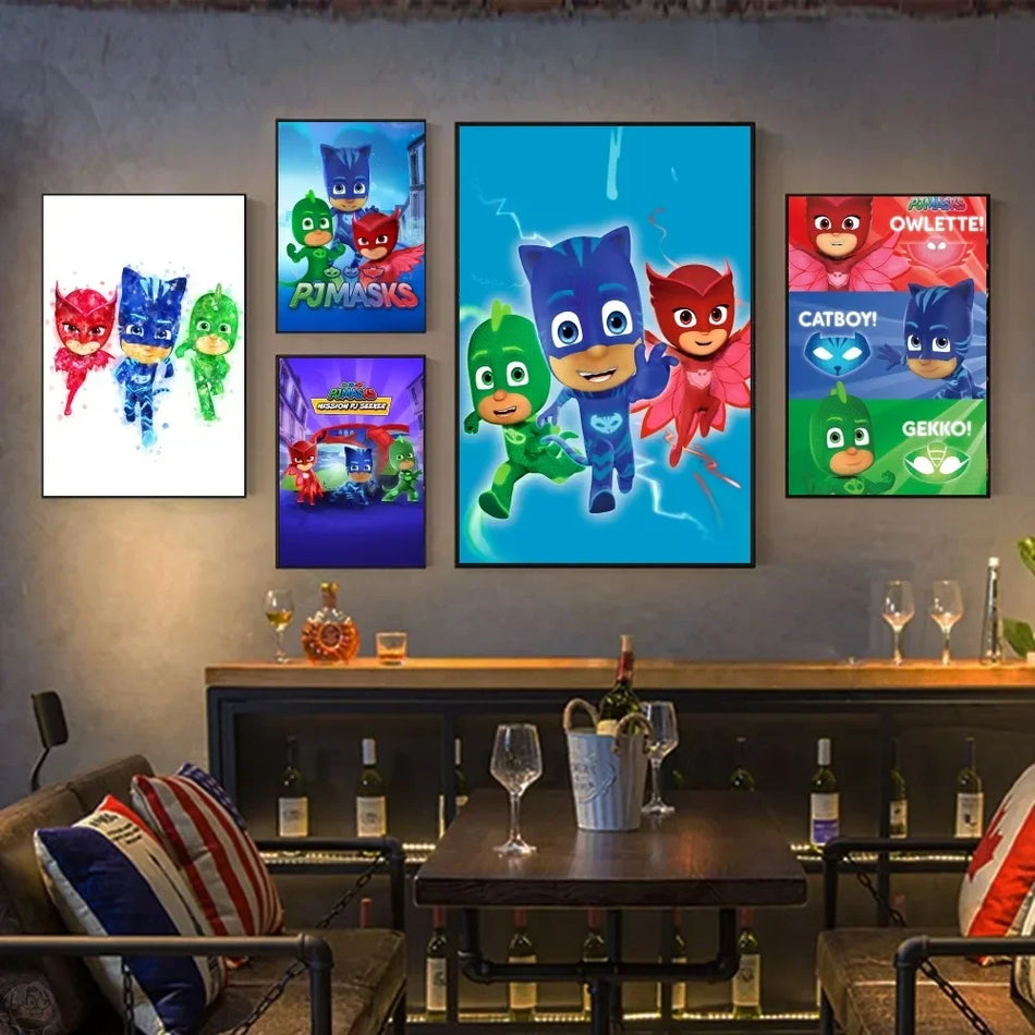 PJ MASKS ملصقات ملصقات الموسم الجداريات الفنية للديكور - قبرص