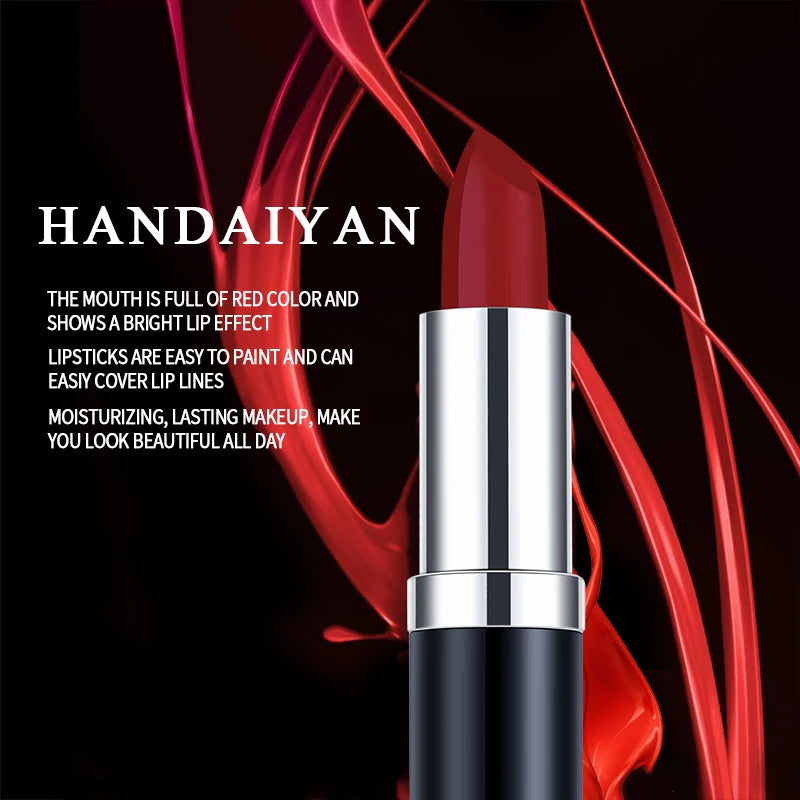 Handaiyan velvet lisse mate rouge à lèvres - rose sexy pourpre - 12 nuances