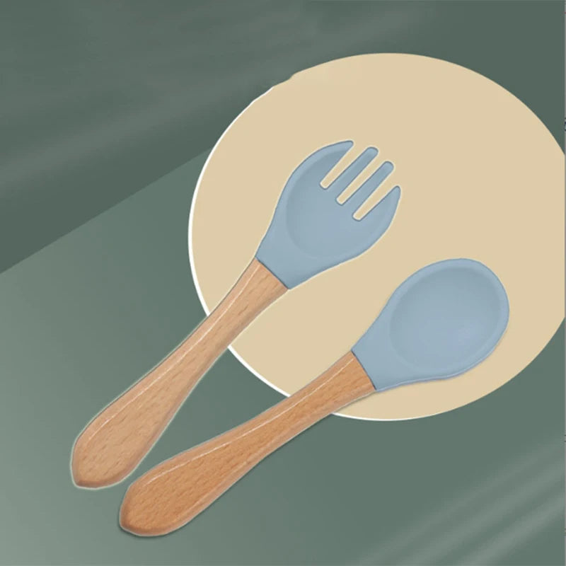 Soft Silicone Fork and Spoon Set for Babies - Cyprus